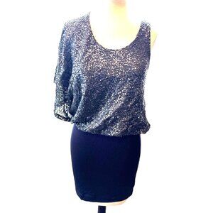 Lush Blue Sequin Mini Dress